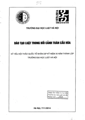 Kỷ yếu hội thảo quốc tế đào tạo luật trong bối cảnh toàn cầu hóa