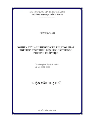 Luận văn thạc sĩ kỹ thuật cơ khí nghiên cứu ảnh hưởng của phương pháp bôi trơn tối thiểu đến lực cắt trong phương pháp tiện
