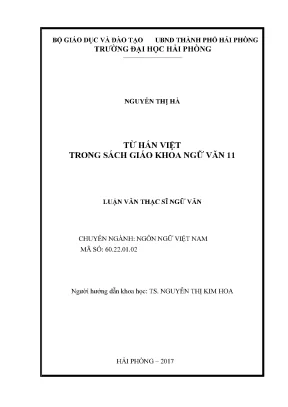 Luận văn thạc sĩ ngôn ngữ việt nam từ hán việt trong sách giáo khoa ngữ văn 11