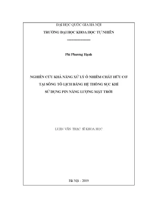 Luận văn thạc sĩ khoa học nghiên cứu khả năng xử lý ô nhiễm chất hữu cơ tại sông tô lịch bằng hệ thống sục khí sử dụng pin năng lượng mặt trời