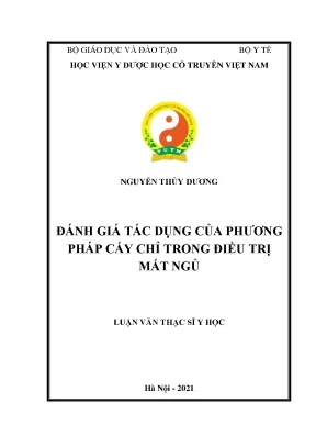 Luận văn thạc sĩ đánh giá tác dụng của phương pháp cấy chỉ trong điều trị mất ngủ