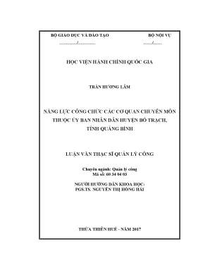 Luận văn thạc sĩ quản lý công năng lực công chức các cơ quan chuyên môn thuộc ủy ban nhân dân huyện bố trạch tỉnh quảng bình