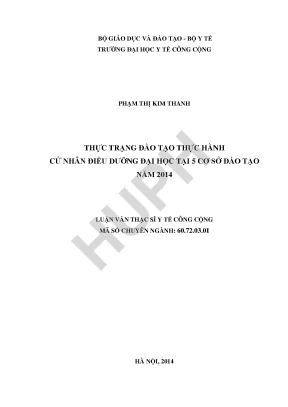 Luận văn thực trạng đào tạo thực hành cử nhân điều dưỡng đại học tại 5 cơ sở đào tạo năm 2014