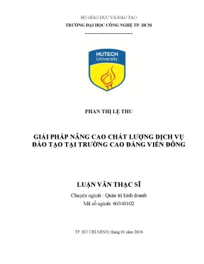 Luận văn thạc sĩ quản trị kinh doanh giải pháp nâng cao chất lượng dịch vụ đào tạo tại trường cao đẳng viễn đông