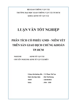 Luận văn tốt nghiệp ngành kinh tế vận tải phân tích cổ phiếu gmd niêm yết trên sàn giao dịch chứng khoán tp hcm