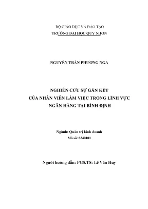 Luận văn thạc sĩ nghiên cứu sự gắn kết của các nhân viên làm việc trong lĩnh vực ngân hàng tại tỉnh bình định