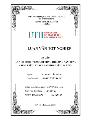 Luận văn tốt nghiệp kinh tế xây dựng lập hồ sơ dự thầu gói thầu thi công xây dựng công trình khách sạn hiive bình dương