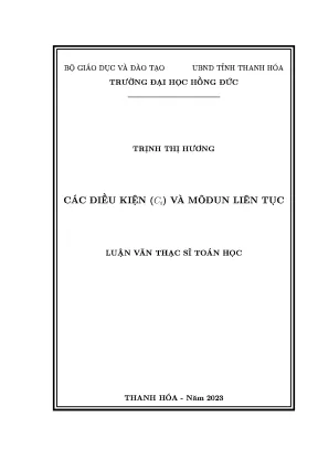 Luận văn các điều kiện ci và môđun liên tục
