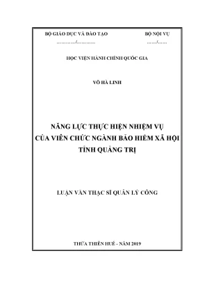 Luận văn thạc sĩ quản lý công năng lực thực hiện nhiệm vụ của viên chức ngành bảo hiểm xã hội tỉnh quảng trị