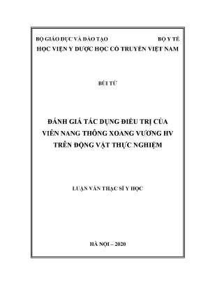 Luận văn thạc sĩ đánh giá tác dụng điều trị của viên nang thông xoang vương hv trên động vật thực nghiệm
