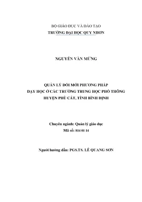 Luận văn thạc sĩ quản lý đổi mới phương pháp dạy học ở các trường trung học phổ thông huyện phù cát tỉnh bình định