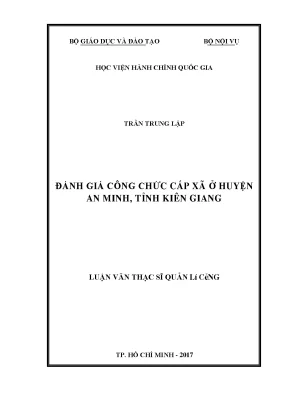 Luận văn thạc sĩ quản lý công đánh giá công chức cấp xã ở huyện an minh tỉnh kiên giang