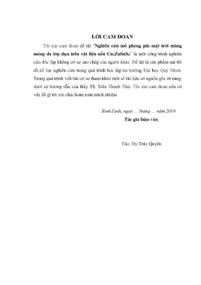 Luận văn thạc sĩ nghiên cứu mô phỏng pin mặt trời màng đa lớp dựa trên vật liệu nền cu2znsns4