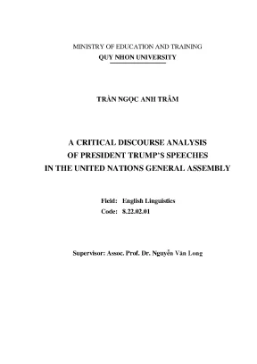 Luận văn thạc sĩ a critical discourse analysis of president trump speeches in the united nation general assembly