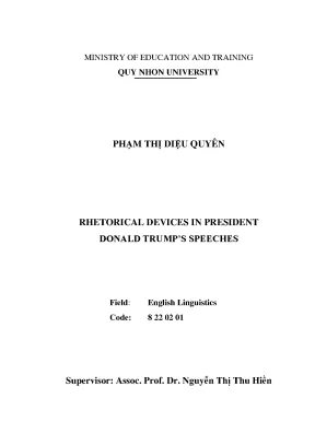 Luận văn thạc sĩ rhetorical devices in president donald trumps speeches