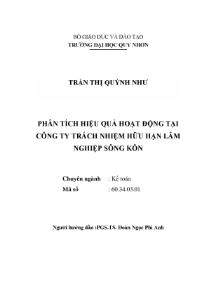 Luận văn thạc sĩ phân tích hiệu quả hoạt động tại công ty trách nhiệm hữu hạn lâm nghiệp sông kôn