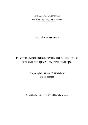 Luận văn thạc sĩ phát triển đội ngũ giáo viên trung học cơ sở ở thành phố quy nhơn tỉnh bình định