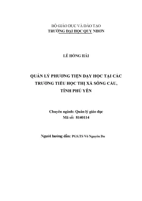 Luận văn thạc sĩ quản lý phương tiện dạy học tại các trường tiểu học thị xã sông cầu tỉnh phú yên