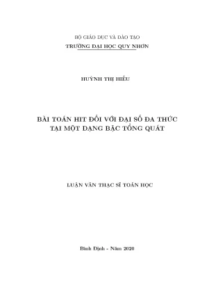 Luận văn thạc sĩ bài toán hit đối với đại số đa thức tại một dạng bậc tổng quát