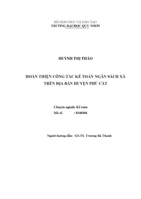 Luận văn thạc sĩ hoàn thiện công tác kế toán ngân sách xã trên địa bàn huyện phù cát