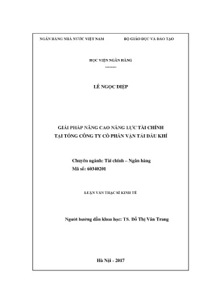 Giải pháp nâng cao năng lực tài chính tại tổng công ty cổ phần vận tải dầu khí luận văn thạc sỹ kinh tế