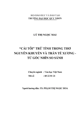 Luận văn thạc sĩ cái tôi trữ tình trong thơ nguyễn khuyến và trần tế xương từ góc nhìn so sánh