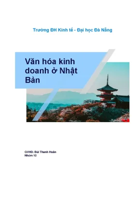 Tiểu luận văn hóa kinh doanh ở nhật bản