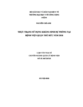 Luận văn thực trạng sử dụng kháng sinh dự phòng tại bệnh viện quận thủ đức năm 2018