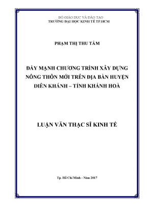 Luận văn thạc sĩ kinh tế đẩy mạnh chương trình xây dựng nông thôn mới trên địa bàn huyện diên khánh tỉnh khánh hòa