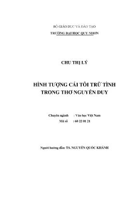 Luận văn thạc sĩ hình tượng cái tôi trữ tình trong thơ nguyễn duy