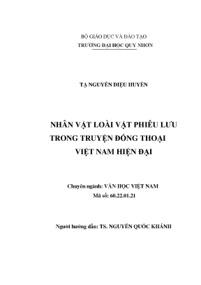 Luận văn thạc sĩ nhân vật loài vật phiêu lưu trong truyện đồng thoại việt nam hiện đại