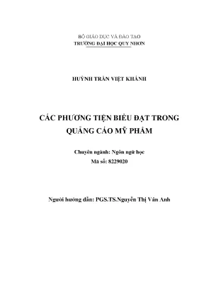 Luận văn thạc sĩ các phương tiện biểu đạt trong quảng cáo mỹ phẩm