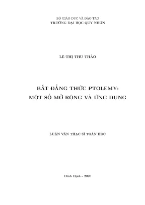 Luận văn thạc sĩ bất đẳng thức ptolemy một số mở rộng và ứng dụng