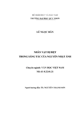 Luận văn thạc sĩ nhân vật dị biệt trong sáng tác của nguyễn nhật ánh