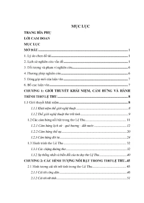 Luận văn thạc sĩ thế giới nghệ thuật thơ lệ thu