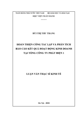 Hoàn thiện công tác lập và phân tích báo cáo kết quả hoạt động kinh doanh tại tổng công ty phát điện 1 luận văn thạc sỹ kinh tế
