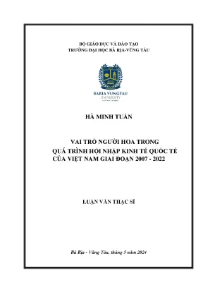Luận văn thạc sĩ các yếu tố nào tác động tiến trình hội nhập kinh tế quốc tế của việt nam giai đoạn 2007 2022
