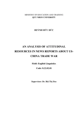 Luận văn thạc sĩ an analysis of attitudinal resources in news reports about us china trade war