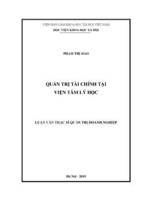 Luận văn thạc sĩ quản trị kinh doanh quản trị tài chính tại viện tâm lý học
