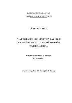 Luận văn thạc sĩ phát triển đội ngũ giáo viên dạy nghề của trường trung cấp nghề ninh hòa tỉnh khánh hòa