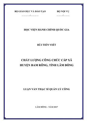 Luận văn thạc sĩ quản lý công chất lượng công chức cấp xã huyện đam rông lâm đồng
