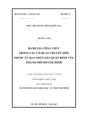 Luận văn thạc sĩ quản lý công đánh giá công chức trong các cơ quan chuyên môn thuộc ubnd quận bình tân thành phố hồ chí minh