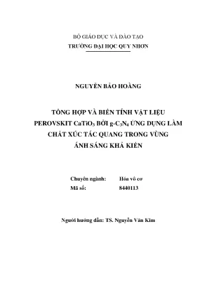 Luận văn thạc sĩ tổng hợp và biến tính vật liệu perovskit catio3 bởi g c3n4 ứng dụng làm chất xúc tác quang trong vùng ánh sáng khả kiến