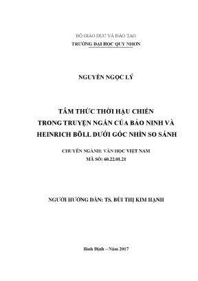Luận văn thạc sĩ tâm thức thời hậu chiến trong truyện ngắn của bảo ninh và heinrich böll dưới góc nhìn so sánh