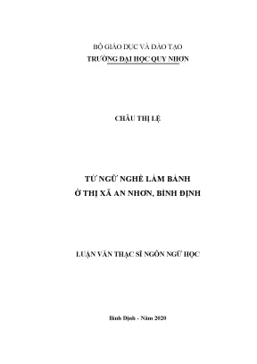 Luận văn thạc sĩ từ ngữ nghề làm bánh ở thị xã an nhơn bình định