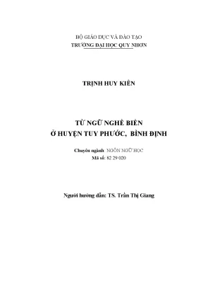 Luận văn thạc sĩ từ ngữ nghề biển ở huyện tuy phước bình định