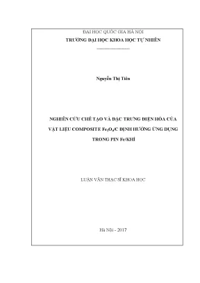 Luận văn thạc sĩ khoa học nghiên cứu chế tạo và đặc trưng điện hóa của vật liệu composite fe3o4 c định hướng ứng dụng trong pin fe khí