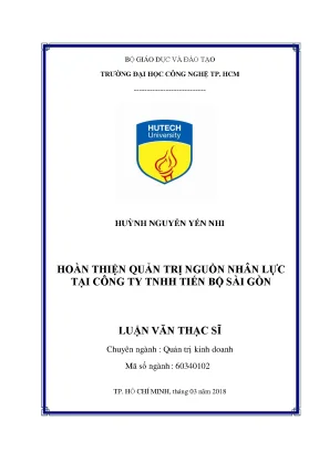 Luận văn thạc sĩ quản trị kinh doanh hoàn thiện quản trị nguồn nhân lực tại công ty tnhh tiến bộ sài gòn