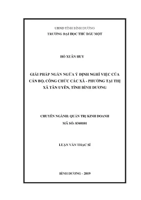 Luận văn thạc sĩ quản trị kinh doanh giải pháp ngăn ngừa ý định nghỉ việc của cán bộ công chức các xã phường tại thị xã tân uyên tỉnh bình dương