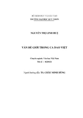 Luận văn thạc sĩ vấn đề giới trong ca dao việt